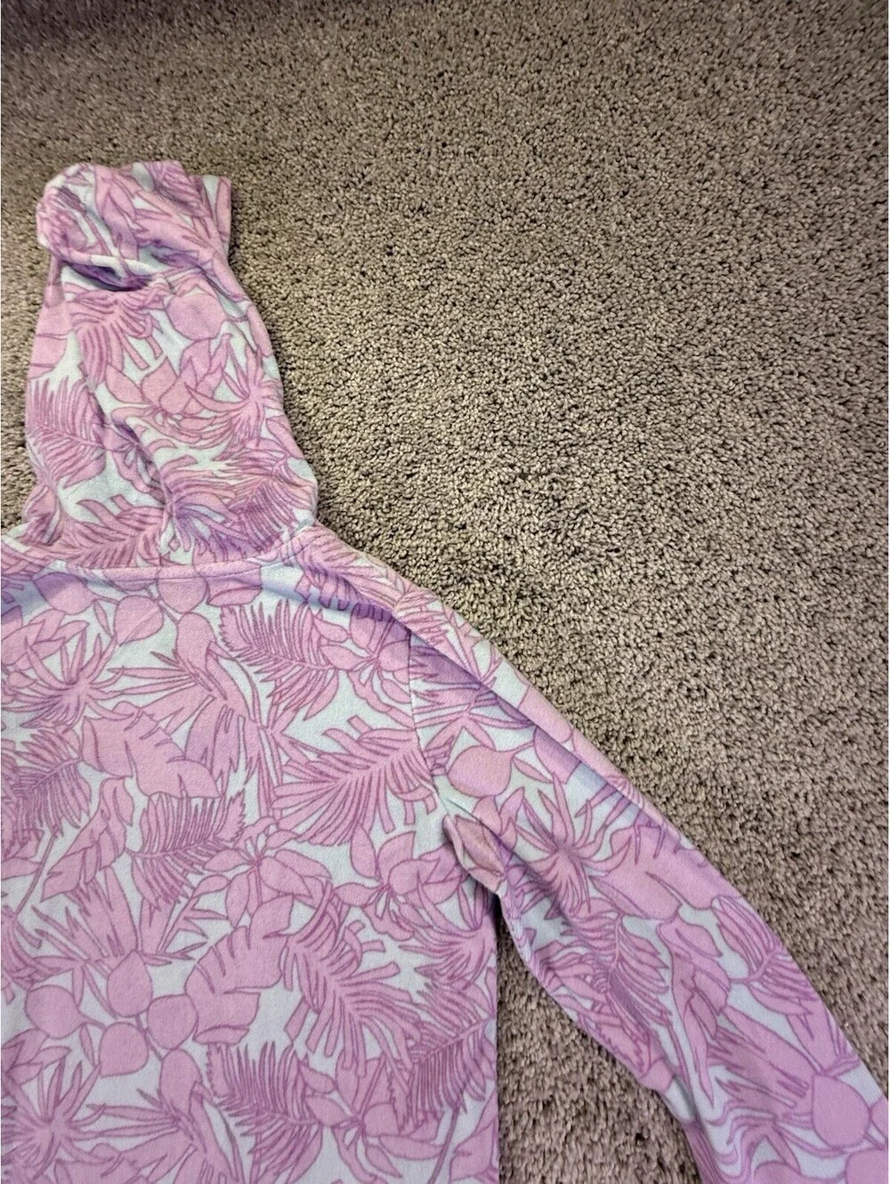 NWOT Lands’ End Girls Cover Up Swimwear Size XL 14-16 Purple Floral Hooded
